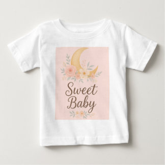Sweet Baby Floral Moon Design – Gentle Pastel Nurs