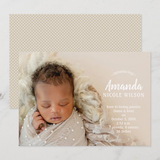 Sweet Baby Foto geboorteaankondigingen (Voorkant / Achterkant)