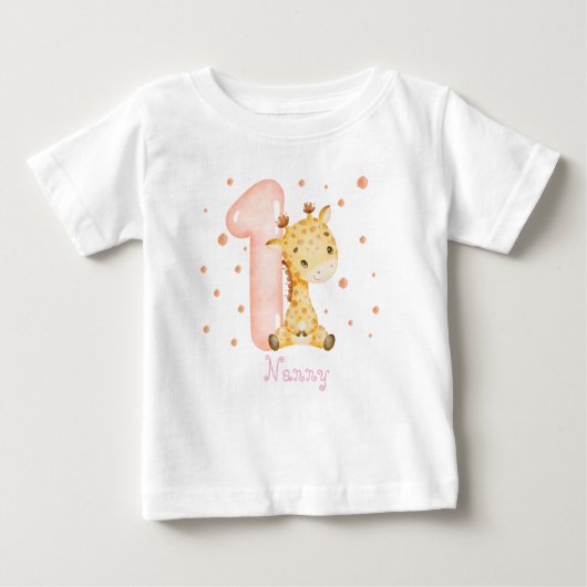 Sweet Baby Giraffe Girl First Birthday (Voorkant)