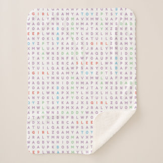 Sweet Baby Girl Alphabet ABCs Rich Warm Colors Sherpa Deken