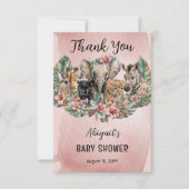 Sweet Baby Girl Animals Tropical Safari Bedankkaart (Voorkant)