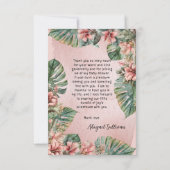 Sweet Baby Girl Animals Tropical Safari Bedankkaart (Achterkant)