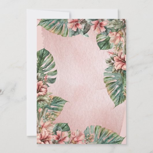 Sweet Baby Girl Animals Tropical Safari Shower Kaart (Achterkant)