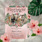 Sweet Baby Girl Animals Tropical Safari Shower Kaart