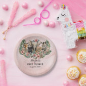 Sweet Baby Girl Animals Tropical Safari Shower Papieren Bordje (Feest)