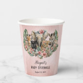 Sweet Baby Girl Animals Tropical Safari Sprinkle Papieren Bekers (Voorkant)