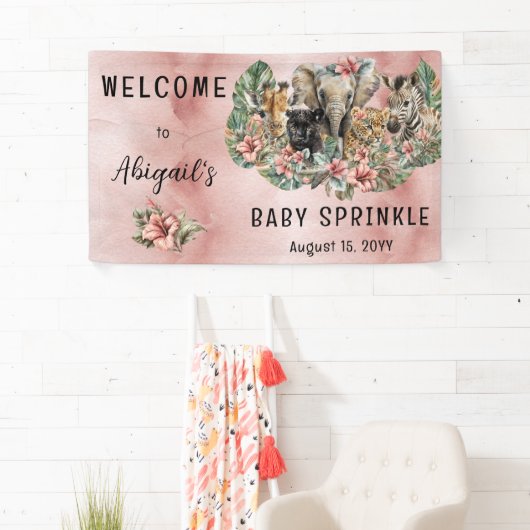 Sweet Baby Girl Animals Tropical Safari Sprinkle Spandoek (Insitu)