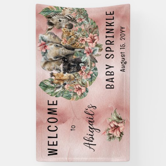 Sweet Baby Girl Animals Tropical Safari Sprinkle Spandoek (Verticaal)