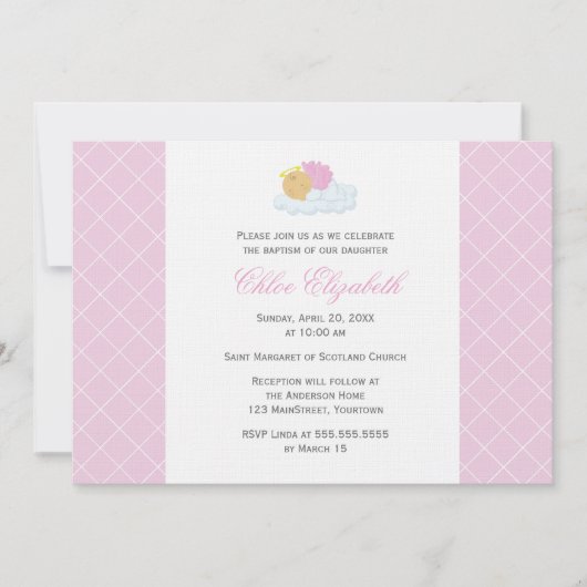 Sweet Baby Girl Baptisme Kaart (Voorkant)