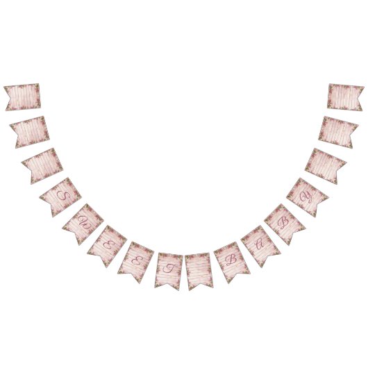 Sweet Baby Girl Bloemen  Roos Baby shower Vlaggetjes (Alle)