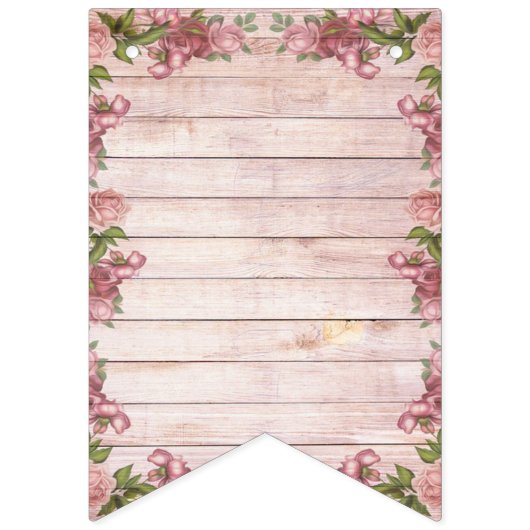 Sweet Baby Girl Bloemen  Roos Baby shower Vlaggetjes (Eerste vlag)