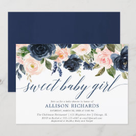 Sweet baby girl blush en baby shower van marinemei kaart