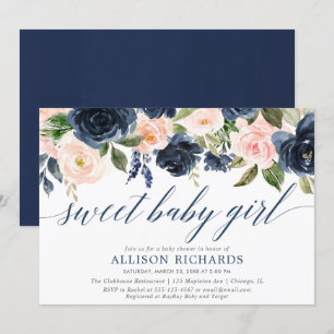 Sweet baby girl blush en baby shower van marinemei kaart