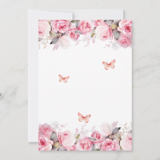 Sweet Baby Girl Blush Rozen Baby shower Uitnodigin Kaart (Achterkant)