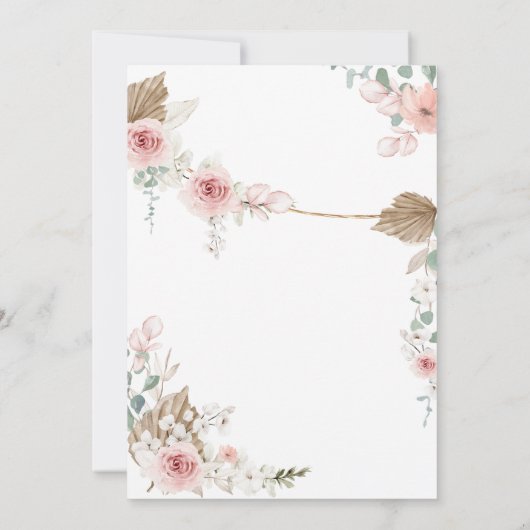 Sweet Baby Girl Boho Kleding Baby shower Kaart (Achterkant)