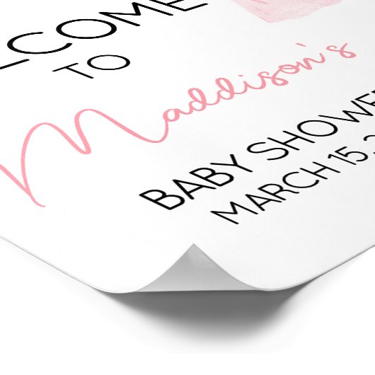 Sweet Baby Girl Boho Kleding Baby shower Welkom Poster (Hoek)