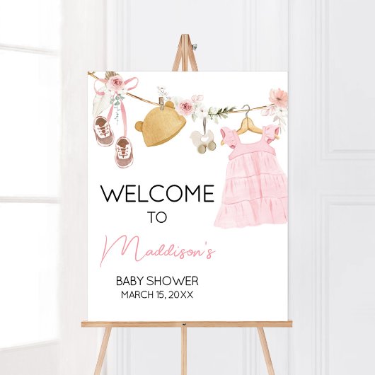 Sweet Baby Girl Boho Kleding Baby shower Welkom Poster