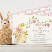 Sweet Baby Girl Bunny Baby shower Invitation Kaart
