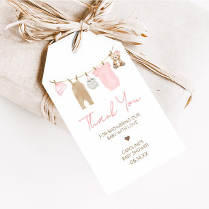 Sweet Baby Girl Clothesline Baby shower Favorieten Cadeaulabel