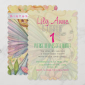 Sweet Baby Girl Fairy First Birthday Party Kaart (Voorkant / Achterkant)