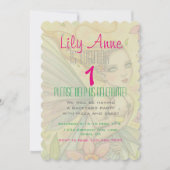 Sweet Baby Girl Fairy First Birthday Party Kaart (Voorkant)