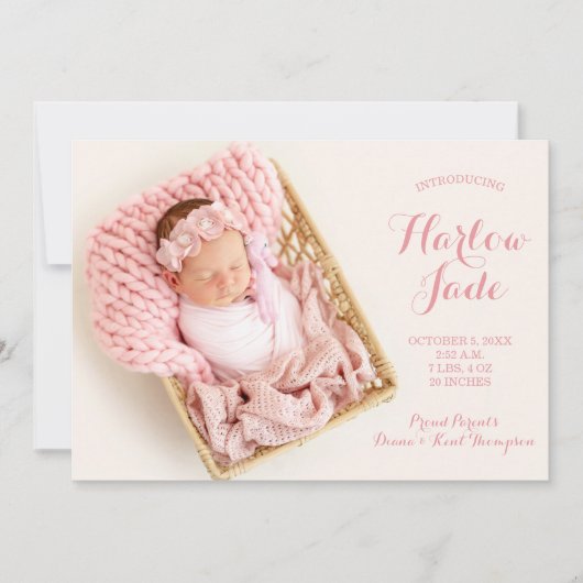 Sweet Baby Girl Foto geboorteaankondigingen (Voorkant)