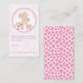 Sweet Baby Girl Giraffe Baby shower Luier Raffle Informatiekaartje (Voorkant / Achterkant)