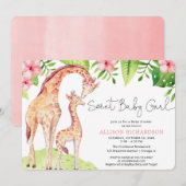 Sweet Baby Girl Leuke giraffe safari baby shower Kaart (Voorkant / Achterkant)