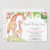 Sweet Baby Girl Leuke giraffe safari baby shower Kaart (Voorkant)