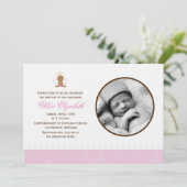 Sweet Baby Girl Photo Baptisme Kaart (Staand voorkant)