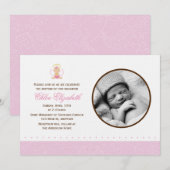 Sweet Baby Girl Photo Baptisme Kaart (Voorkant / Achterkant)