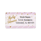 Sweet Baby Girl Pink & Gold Confetti | BABY SHOWER Etiket (Voorkant)