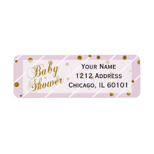 Sweet Baby Girl Pink & Gold Confetti   Baby shower Etiket