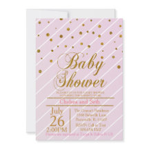 Sweet Baby Girl Pink & Gold Confetti | BABY SHOWER