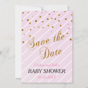 Sweet Baby Girl Pink & Gold Confetti   BABY SHOWER Magnetische Uitnodiging