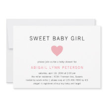 Sweet Baby Girl Pink Heart Cute Baby shower