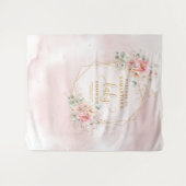 Sweet Baby Girl poeder roze gouden pioenen achterg Wandkleed (Voorkant (horizontaal))