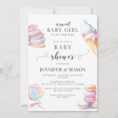 Sweet Baby Girl Schattige Pastel Snoep Baby shower Kaart (Voorkant)