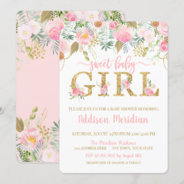 Sweet Baby Girl Shower Kaart