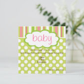 Sweet Baby Girl Shower Kaart (Staand voorkant)