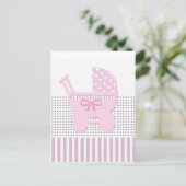 Sweet Baby Girl Shower Uitnodiging Briefkaart (Staand voorkant)