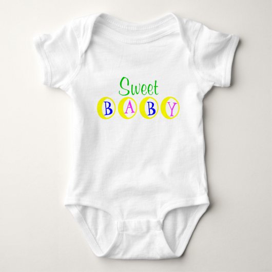 Sweet Baby Green Yellow Blue Pink Romper (Voorkant)
