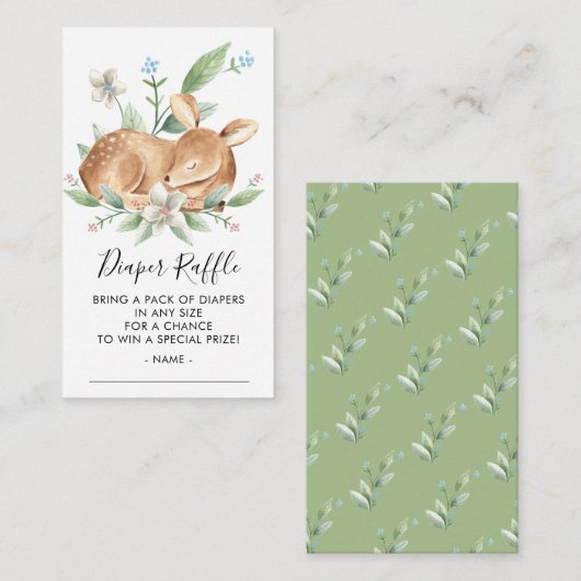 Sweet Baby Herten Luier Raffle Ticket Informatiekaartje (Voorkant / Achterkant)