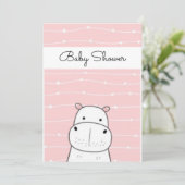 Sweet Baby Hippo Baby shower Kaart (Staand voorkant)