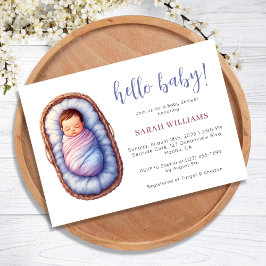 Sweet Baby in Basket Geslachtsneutraal Baby shower Kaart