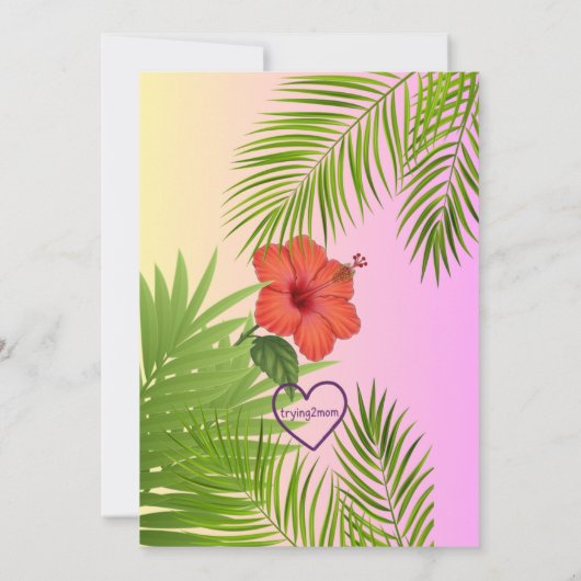 Sweet Baby in Bloom, flowers & fruit baby shower Kaart (Achterkant)