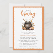 Sweet Baby Is Brewing Halloween Baby Shower Kaart (Voorkant)