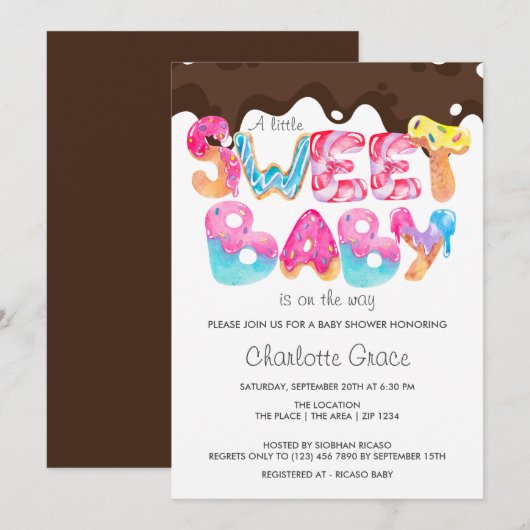 Sweet Baby is onderweg (unisex-chocolade) Kaart (Voorkant / Achterkant)