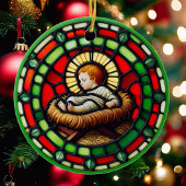 Sweet Baby Jesus Kerstnaam & datum Keramisch Ornament