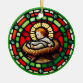 Sweet Baby Jesus Kerstnaam & datum Keramisch Ornament (Voorkant)